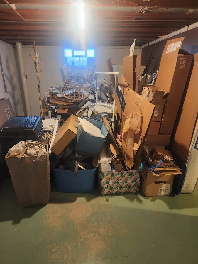 Roll-off dumpster container at job site for 2 Yard Dumpster Rental in Broadview Heights